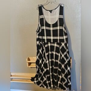 Torrid Black and White Plaid Sleeveless Dress